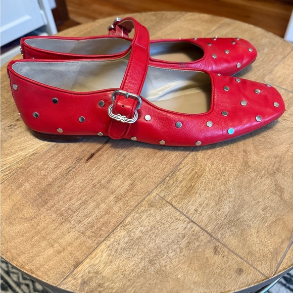 Sam Edelman Red Mary Jane Flats - Picture 3 of 6